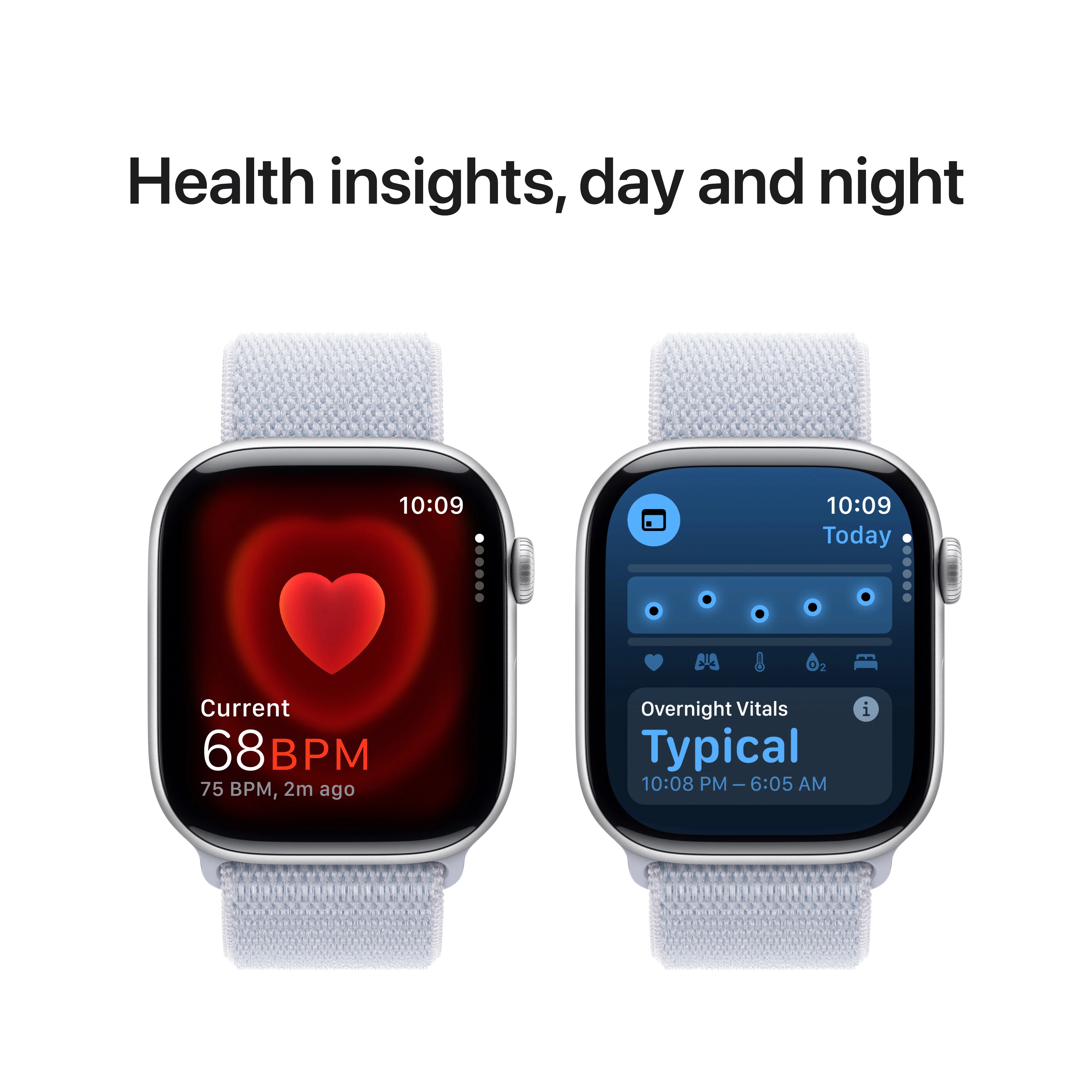 Apple Watch Series 10 GPS 46mm Silver Aluminium Case with Blue Cloud Sport Loop, MWWN3QA/A - Image 5