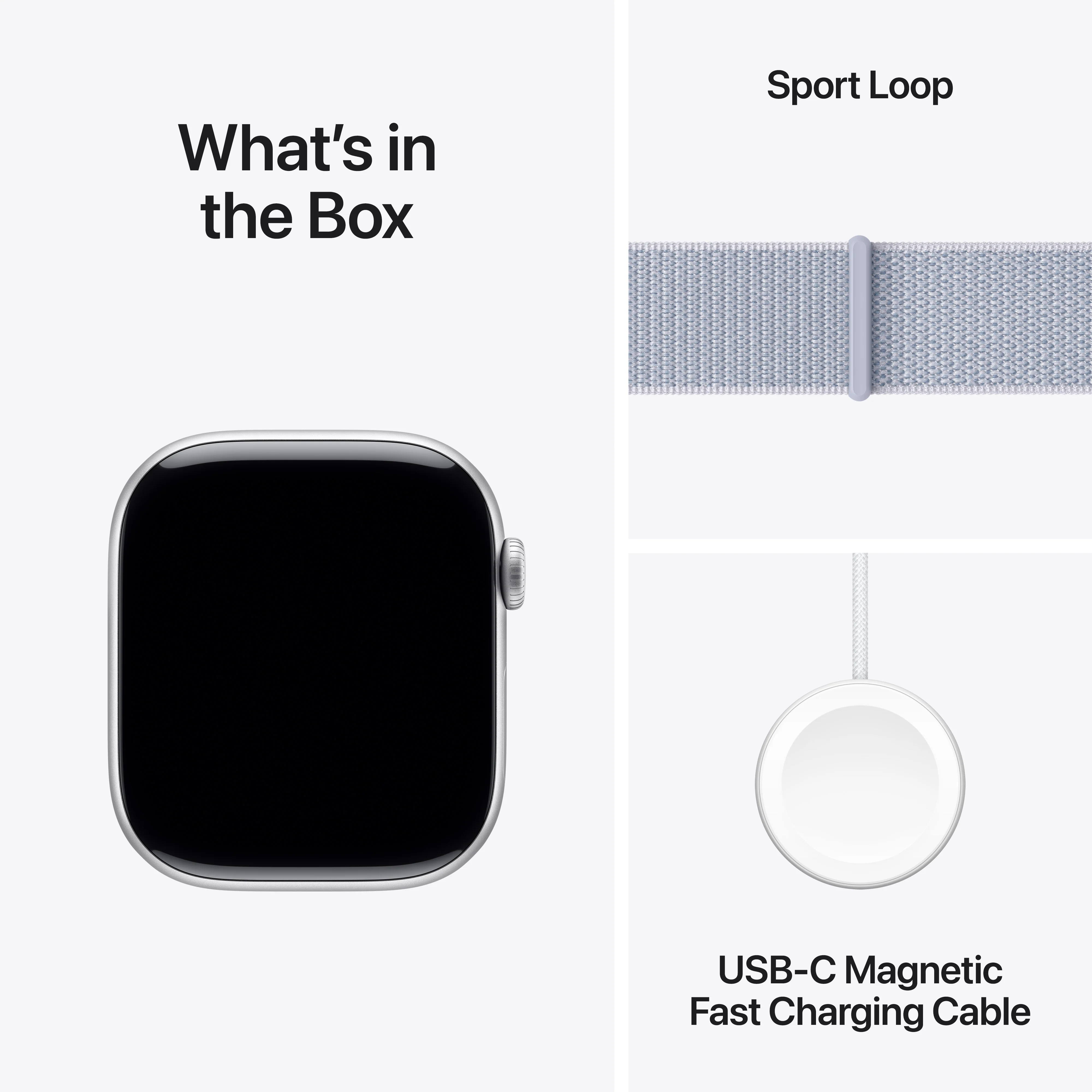 Apple Watch Series 10 GPS 46mm Silver Aluminium Case with Blue Cloud Sport Loop, MWWN3QA/A - Image 9
