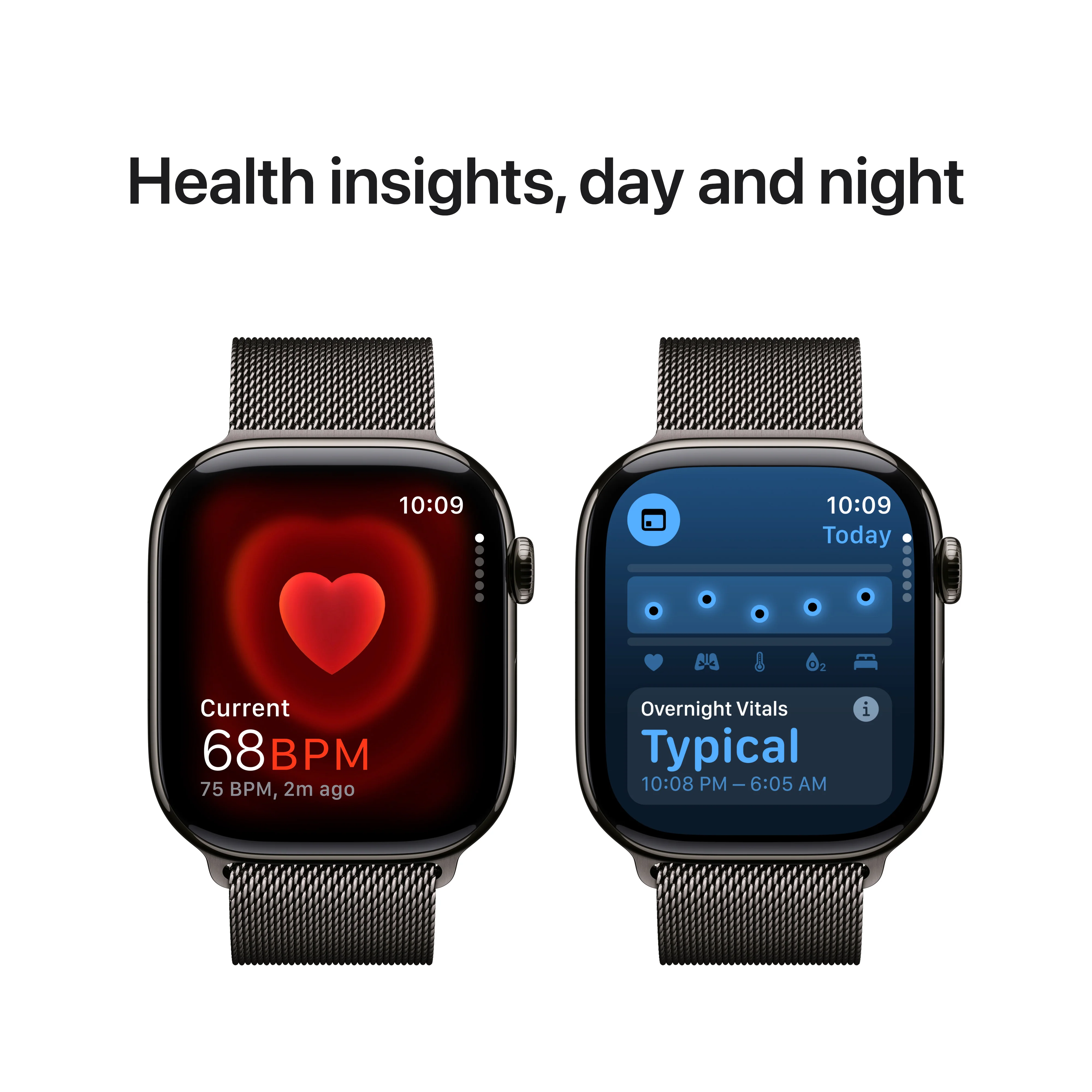 Apple Watch Series 10 GPS + Cellular 46mm Slate Titanium Case with Slate Milanese Loop - M/L, MWYW3QA/A - Image 5