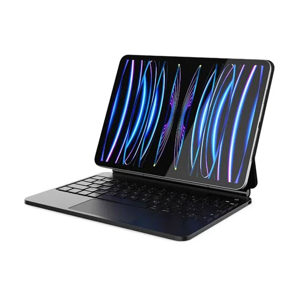 Blupebble Magic Folio English/Arabic Keyboard with Trackpad Black for Ipad 12.9-Inch