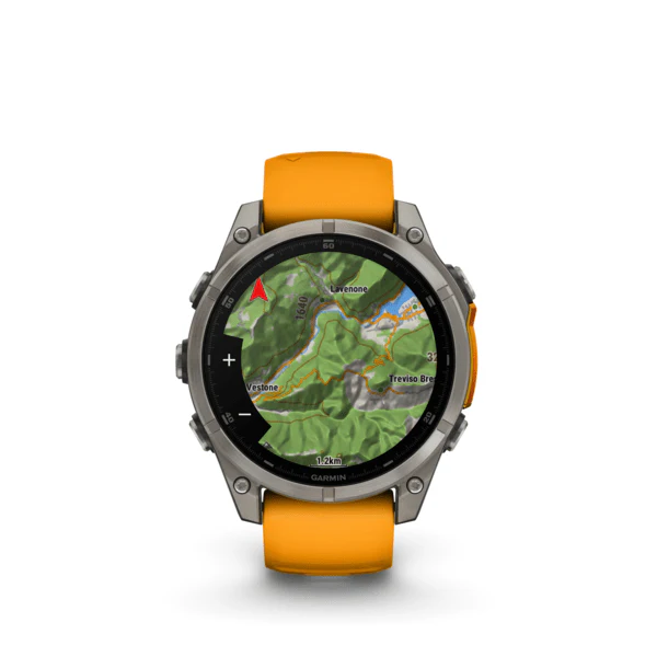 Garmin Fenix 8 47mm AMOLED Sapphire Titanium – Spark Orange/Graphite Band - Image 4