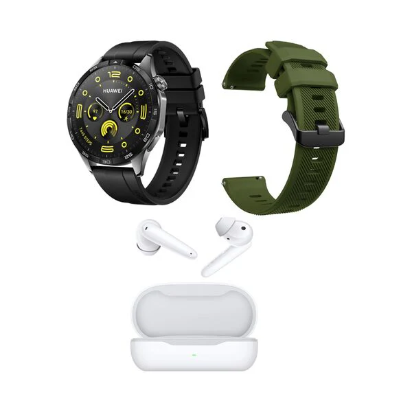 Huawei Watch GT4, 46mm Phoinix Black + FreeBuds SE + Green Strap