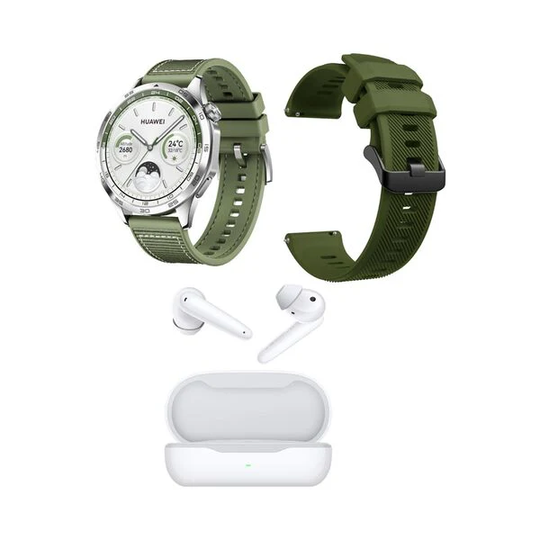 Huawei Watch GT4, 46mm Phoinix Green + FreeBuds SE + Green Strap