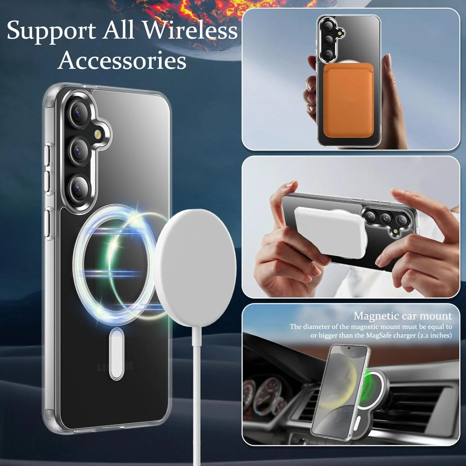 PROTECT Samsung S25 Magnetic Phone Case, Anti Scratch, Transparent, Protective, Clear, MSAMS25 - Image 4