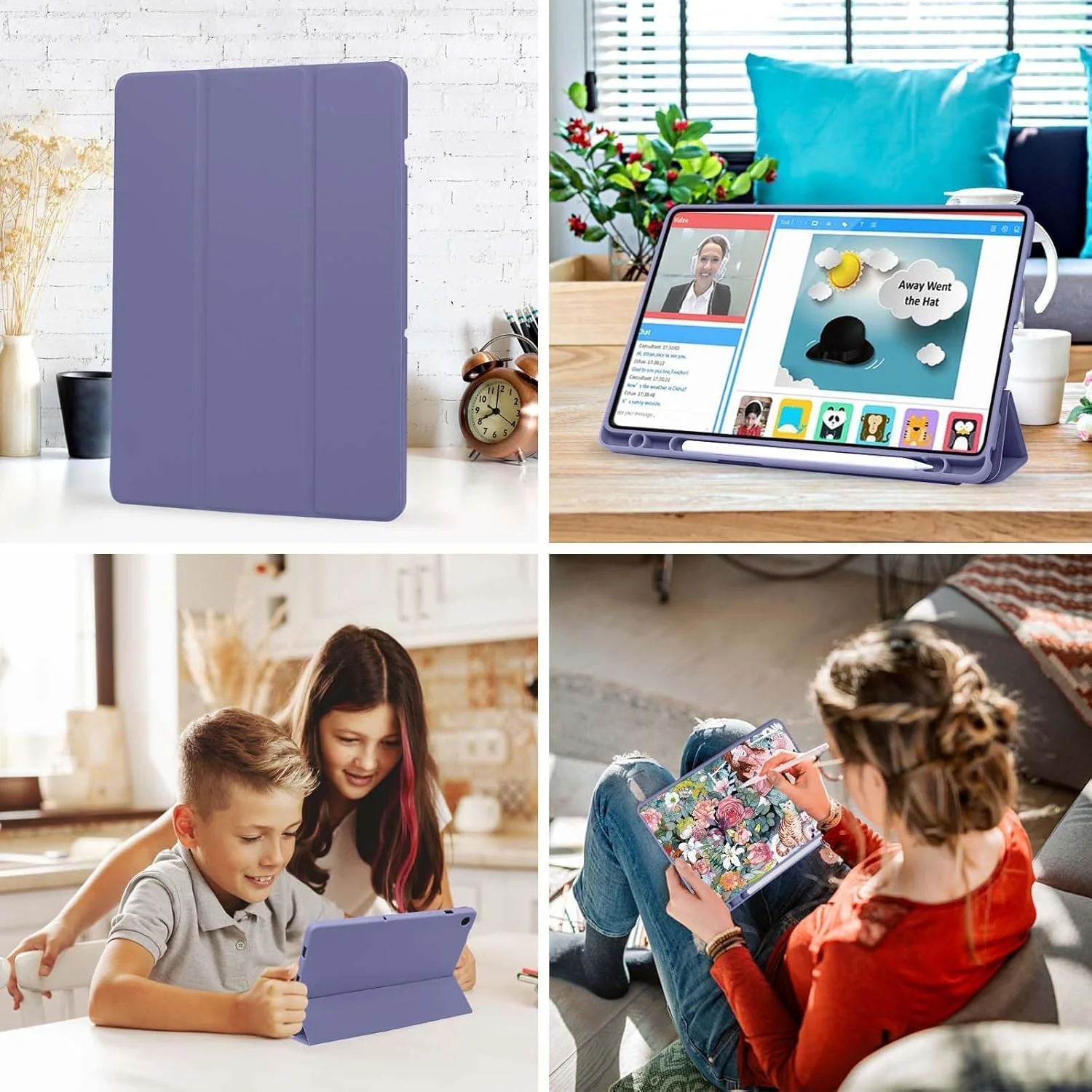 PROTECT Samsung Tab A9 Protective Tablet Cover, Silcon, Trifold Stand , Auto Wakeup Sleep, Pen Slot, Blue, PSTA9BLU - Image 5