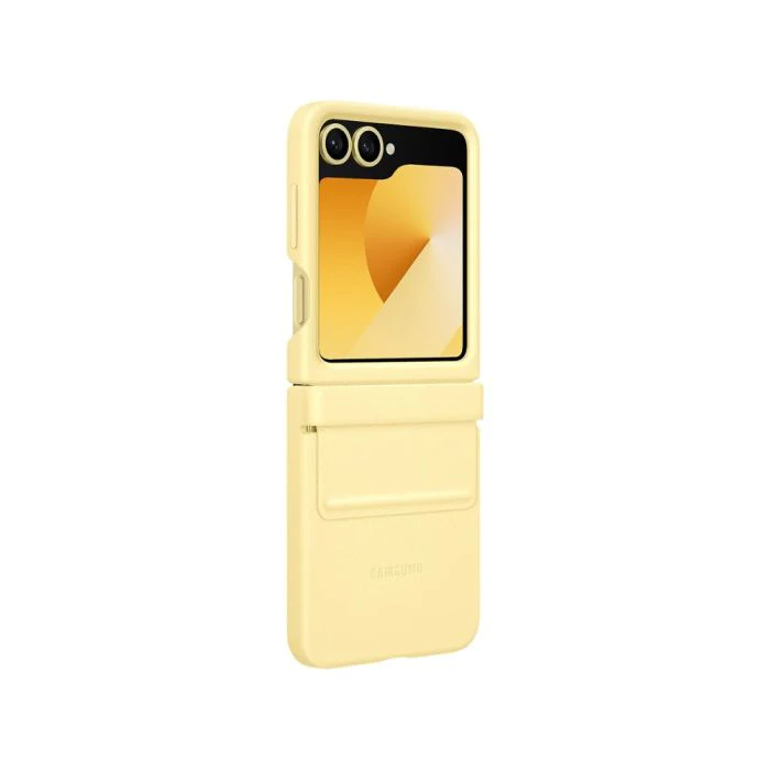 Samsung Flip6 Flap Vegan Leather Case Yellow - Image 3