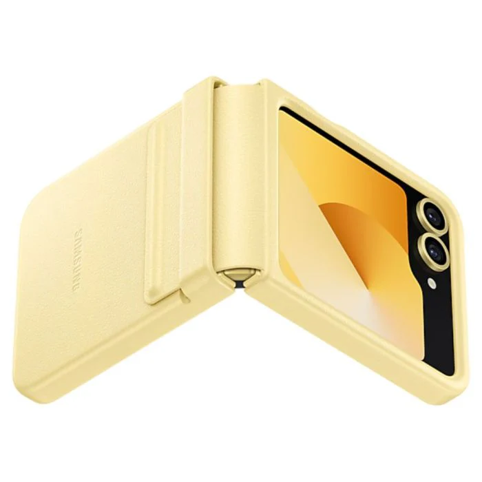 Samsung Flip6 Flap Vegan Leather Case Yellow - Image 4