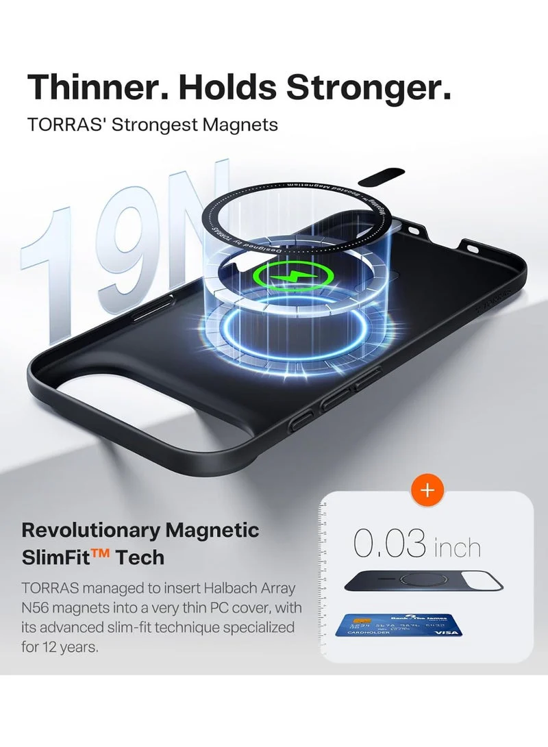 TORRAS Slimfit Magnetic Case for iPhone 17 Air - Black - Image 3